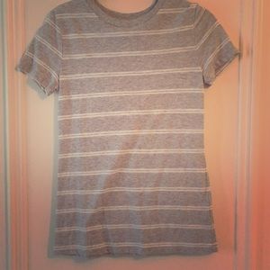 White and grey striped t-shirt